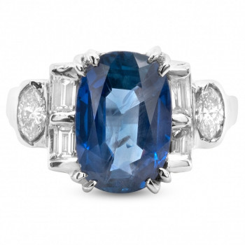 Bague Verhoeven Ceylan or gris saphir bleu diamants